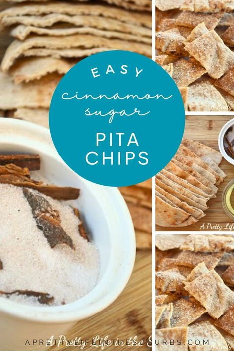 Have pita bread? Make Cinnamon Sugar Pita Chips! These simple chips are crunchy, sweet and so delicious. Enjoy on their own or with sweet dips. Cinnamon Sugar Pita Chips, Pita Chips Recipe, Homemade Pita Chips, Sugar Bread, Whole Wheat Pita, Sweet Dips, Pretty Life, Fruit Salsa, Pita Chips