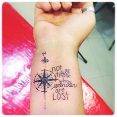 Not all those who wander are lost Lost Tattoo Ideas, Tattoo Designs Quotes, Quotes Lost, Jeep Tattoo, Lost Tattoo, Wanderlust Tattoo, Designs Quotes, Compass Tattoo Design, Map Tattoos