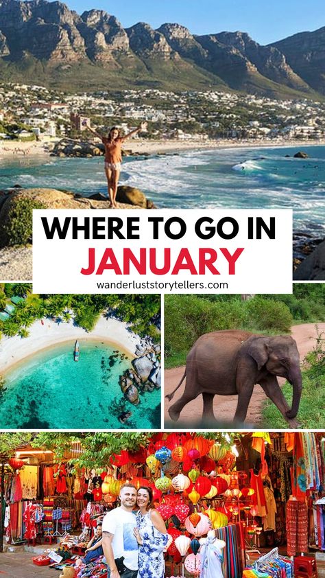 Where to go in January Best Travel Destinations 2024, Best Places To Travel In January, January Travel Destinations, Sabbatical Ideas, Africa Holiday, Best Countries To Visit, Tropical Destinations, Countries To Visit, Exotic Places