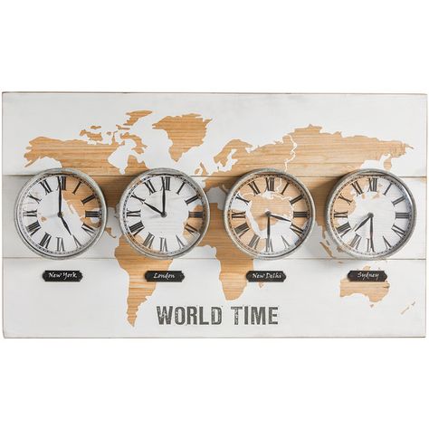 World Map Time Zones Clock Wall Art ($56) ❤ liked on Polyvore featuring home, home decor, wall art, map home decor and map wall art Aviation Bedroom, World Traveler Nursery, The Range, Travel Room Decor, Time Zone Clocks, Travel Theme Classroom, Freestanding Wall, Travel Room, World Clock