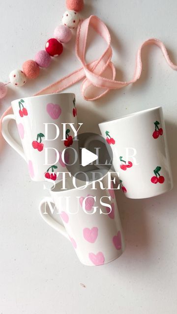 Kelly Oester on Instagram: "🍒🩷Dollar Store Fingerprint Mugs🩷🍒 The perfect gift and/or keepsake🩷 1. Use "multi surface" acrylic paints and "oil-based" Sharpies (all found at @hobbylobby ). This is important! 2. The cheaper the mug the better (mine are from @dollartree) because there's less of a finish. 3. Let dry completely, then bake in the oven at 250 degrees F for 2 hours. Put them in the oven while the oven is heating up and reaching 250 degrees so it's not immediately too hot for them. Once baked, they are dishwasher safe! Although, they will hold up even better if hand washed. I have had mine for 9 months and put them in the dishwasher! #diy #simplediy #dollarstorecrafts #dollartree #toddleractivities #toddlerlife #toddlercrafts #kidcrafts #fingerprintart #thumbprintart #finge Acrylic Paint On Mugs Diy, Thumbprint Art, Fingerprint Crafts, Diy Mom, Fingerprint Art, The Dishwasher, Mom Friend, Painted Mugs, Mom Diy