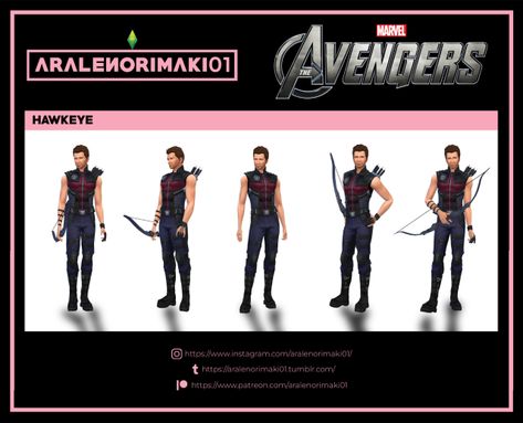 Hawkeye Avengers, Marvel Hawkeye, Clint Barton, Sims 4 Clothing, The Sims4, Hawkeye, Sims 4 Cc, Maxis Match, Tony Stark