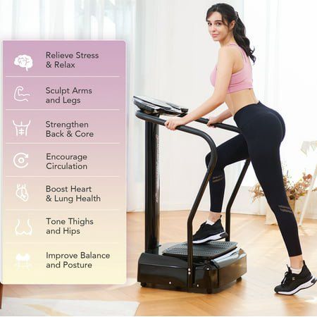 Pinty Whole Body Vibration Platform 2000W Exercise Machine with MP3 Player Black - Walmart.com Whole Body Vibration, Vibration Plate, Tone Thighs, Exercise Machine, Lungs Health, Record Keeping, Yoga Strap, Streamline Design, Exercise Equipment