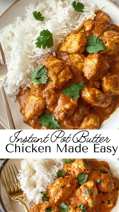 This easy butter chicken recipe brings the creamy richness of this popular dish to your table in no time. Cooked in the Instant Pot, it’s perfect for a quick yet flavorful weeknight dinner. Instant Chicken Recipes, Instapot Butter Chicken, Frozen Chicken Instant Pot Recipes, Instapot Recipes Dinners, Instant Pot Dump Recipes, Chicken Breast Instant Pot Recipes, Chicken Recipes Instant Pot, Chicken Instant Pot Recipes, Instant Pot Butter Chicken