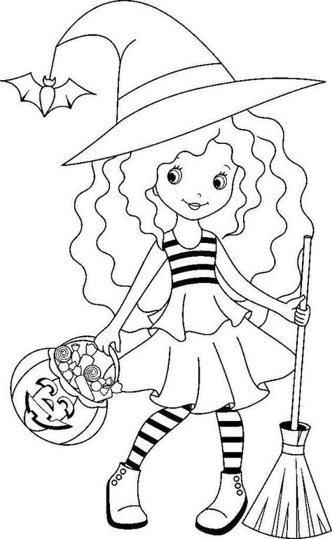 Snowman Coloring Pages, Witch Drawing, Halloween Reading, Witch Coloring Pages, Bingo Cards Printable, Witch Design, صفحات التلوين, Manualidades Halloween, Colouring Printables