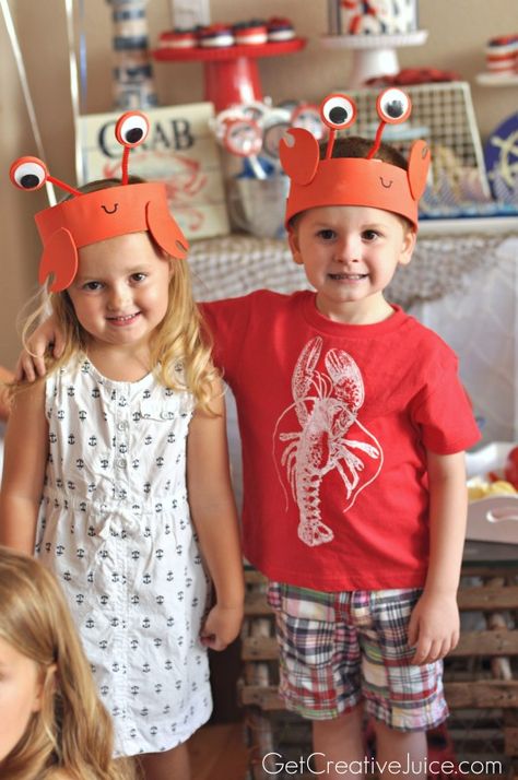 Crab Hat, Crab Costume, Lobster Party, Crab Party, Summer Preschool Activities, Easy Diy Costumes, Creative Juice, Diy Costumes Kids, Diy Kostüm