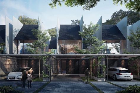 Row House Design, House Structure Design, Cluster House, Townhouse Exterior, Public Toilet, Townhouse Designs, Minimal House Design, Street House, Row House