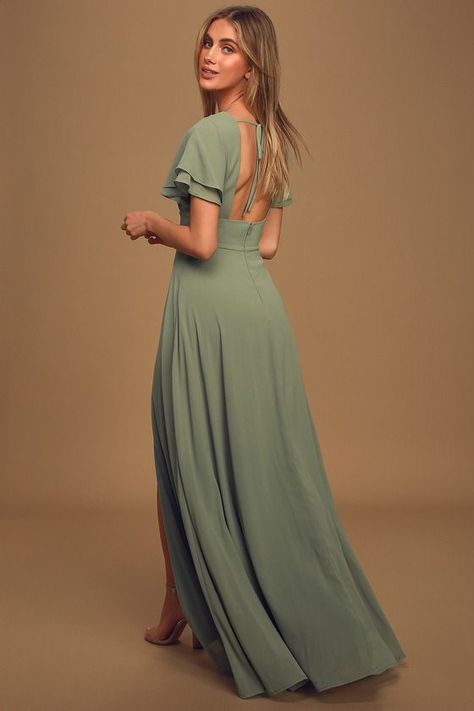 6490791e7abf6b29a381288cc23a8223desc53168356ri Flowy Bridesmaid Dresses, Sage Brush, Sage Bridesmaid Dresses, Summer Bridesmaid Dresses, Sage Green Bridesmaid Dress, Sage Green Dress, Bridesmaid Dresses With Sleeves, Gathered Bodice, Formal Dresses With Sleeves