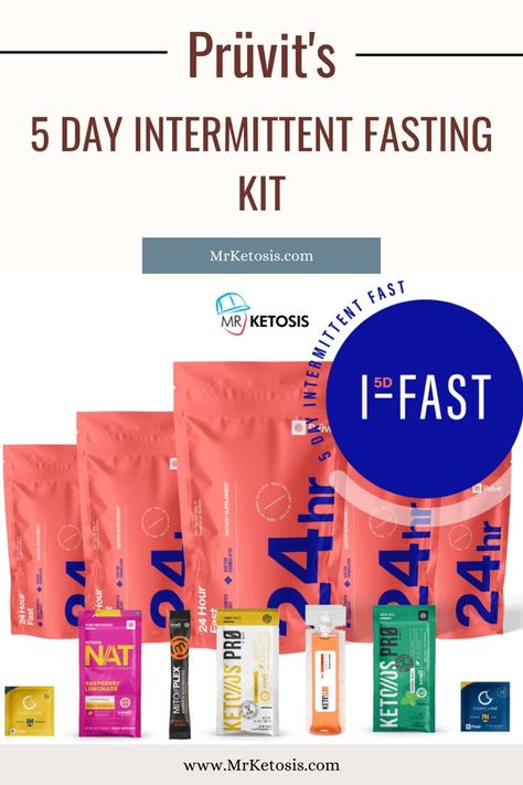 Pruvit's 5 Day Intermittent I-Fasting Kit Pruvit Ketones, Pruvit Keto, 5 Day Fast, 10 Day Challenge, Keto Os, 24 Hour Fast, Natural Health Supplements, Fast Day, Daily Action