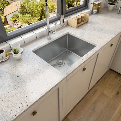 Presenza 23" L x 18" W Undermount Kitchen Sink - Wayfair Canada Double Bowl Kitchen Sink, Bowl Kitchen Sink, Single Bowl Kitchen Sink, Bar Set Up, Undermount Kitchen Sinks, Dish Rack Drying, Stainless Steel Kitchen Sink, Washing Dishes, Kitchen Fixtures