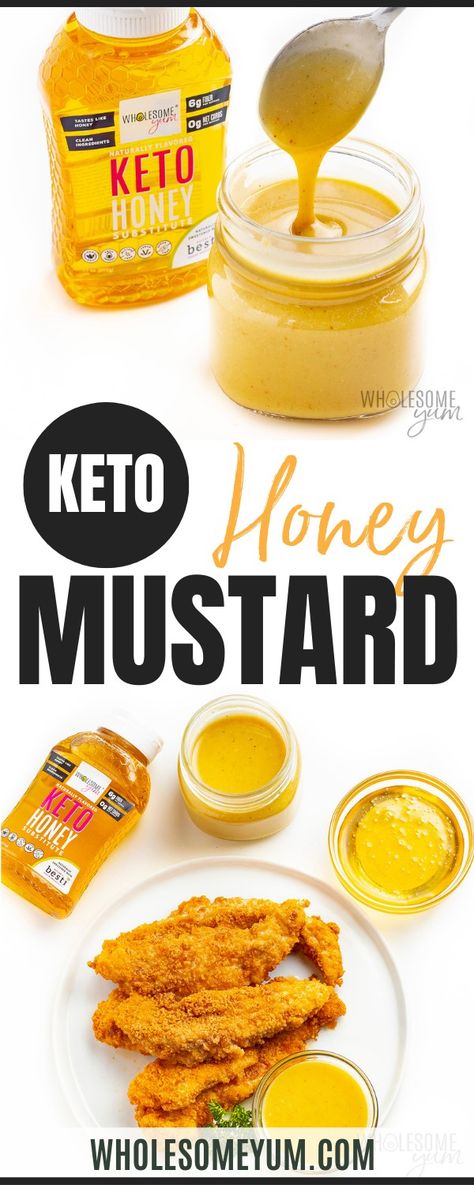 Sugar-Free Keto Honey Mustard Keto Honey Mustard Sauce, G Hughes Sugar Free Recipes, Keto Honey Mustard, Keto Honey, Honey Substitute, Honey Mustard Marinade, Weight Watchers Food Points, Sugar Free Honey, Mustard Recipe