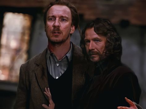 Remus Lupin And Harry Potter, Remus And Sirius Matching Pfp, Sirius And Lupin, Remus Lupin And Sirius Black, Sirius Black And Remus Lupin, Harry And Sirius, Remus Lupin Sirius Black, David Thewlis, Remus And Sirius