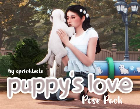 Puppy's Love Pose Pack Berry Ideas, Love Pose, Sims Pets, Sims Poses, Ts4 Poses, Cc Shopping, Puppy Pose, 4 Poses, Dog Animation