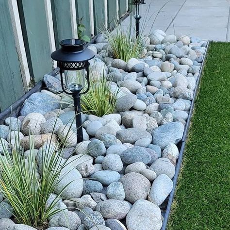 Artificial Grass Services, Vancouver on Instagram: "Low-Maintenance Landscaping is our specialty! 🌿 All that time/money you used to spend on maintenance can now be spent enjoying that yard... it's a win-win 🏆" Manicured Front Yard Landscape, Front Yard Landscaping No Maintenance, Very Low Maintenance Landscaping, Back Of House Landscaping Ideas, No Landscaping Front Yards, Very Small Front Yard Landscaping, Rental Front Yard Ideas, Bushes Around Patio, Stones In Front Of House