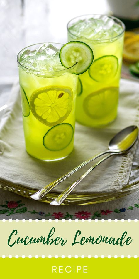 Cucumber Lemonade Recipe, Cucumber Juice Recipe, Limonade Bar, Summer Juice Recipes, Cucumber Lemonade, Cucumber Drink, Fresh Juice Recipes, Healthy Juicing, Summer Juice