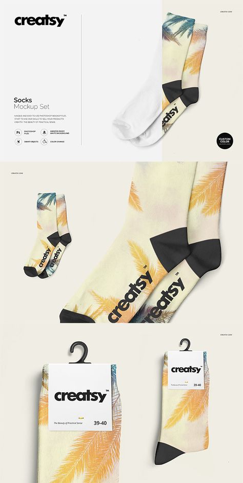 Ad: Socks Mockup Set. $18 Socks Marketing, Sock Branding, Sock Mockup, Email Marketing Design Layout, Sock Store, Waterproof Socks, Pilates Socks, Socks Packaging, Catalog Cover