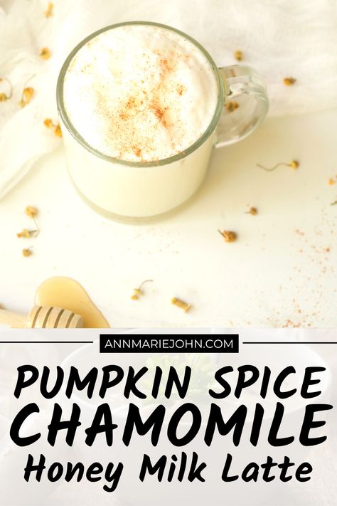 This is the season of pumpkin spice and everything nice, and this Pumpkin Spice Chamomile Honey Milk Latte is sure to hit the spot. #pumpkinspice #falldrink #recipe #fallrecipe Chamomile Latte, Chamomile Tea Latte, Stay At Home Chef, Honey Milk, Pumpkin Spice And Everything Nice, Frothing Milk, Pumpkin Spice Season, Fall Drinks, Chamomile Tea