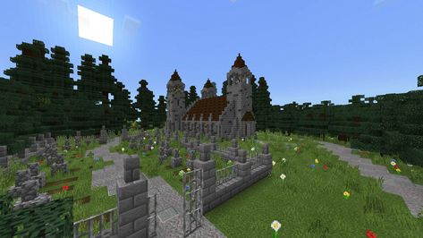 Minecraft Cemetary Ideas, Cemetery Minecraft Ideas, Minecraft Cemetery Ideas, Minecraft Graveyard Ideas, Minecraft Cemetery, Minecraft Graveyard, Minecraft Ideas To Build, Beacon Minecraft, Cemetary Ideas