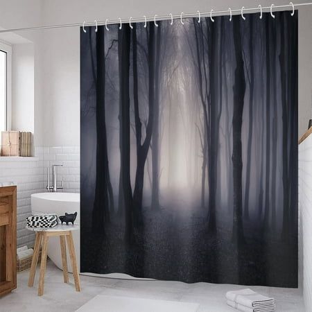 Forest Shower Curtain, Twisted Branches, Creepy Gift, Red Shower Curtains, Halloween Shower Curtain, Halloween Creepy, Bathroom Decor Sets, Power Room, Shower Curtain Decor