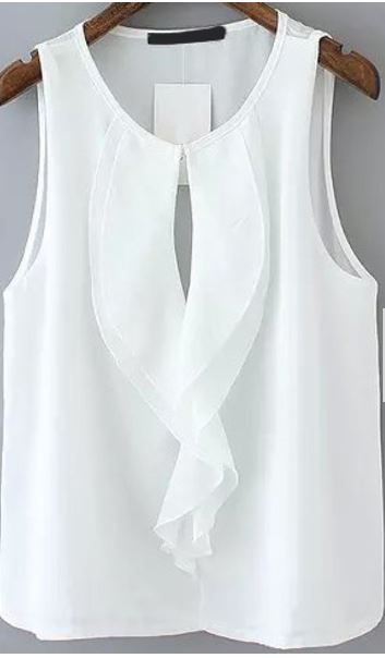 Resultado de imagen para how to make a net underskirt Áo Blu, Sewing Blouses, فستان سهرة, Vest White, 가을 패션, Chiffon Blouse, Mode Inspiration, White Tank, Ladies Tops Fashion