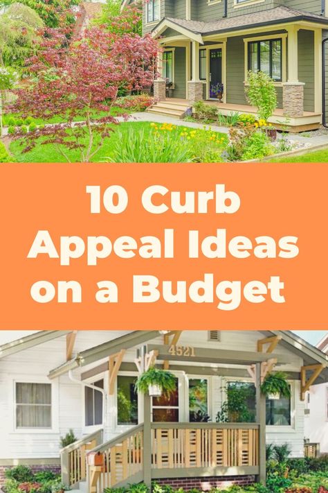 Curb Appeal Bungalow, Budget Friendly Curb Appeal, Low Cost Curb Appeal Ideas, Cheap Ways To Add Curb Appeal, Spruce Up Front Of House, Small House Curb Appeal On A Budget, Manufactured Home Curb Appeal, How To Add Curb Appeal To Front Of House, Curb Appeal Ranch Style Home