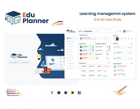 Learning Management System - UX/UI Case Study Learning Management System Ui Design, Library Management System Ui Design, Library Management System, Ui Case Study, Library Management, School Management, Design Management, Learning Management System, Ux Web Design