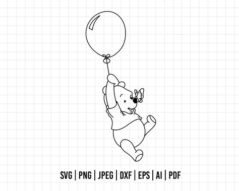 Pooh Svg, Balloon Clipart, For Stickers, Web Graphic Design, Dxf Files, School Projects, Creative Projects, Zip File, Product Design