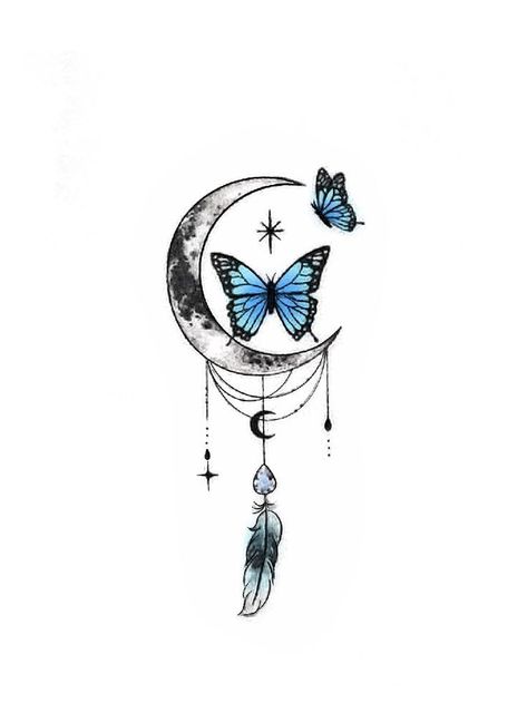 Atrapasueños Tattoo, Tattoo Chart, Energy Tattoo, Ocean Tattoo, Mystical Tattoos, Small Girly Tattoos, 심플한 그림, Butterfly Tattoos For Women, Small Meaningful Tattoos