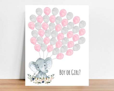 Gender Reveal Guestbook Signature Balloon PosterBoy Or Girl | Etsy Gender Reveal Canvas, Gender Reveal Ideas Elephant, Paint Canvas Gender Reveal, Gender Reveal Guessing Board, Gender Reveal Elephant, Gender Guessing, Poster Boys, Reveal Ideas, Reveal Parties