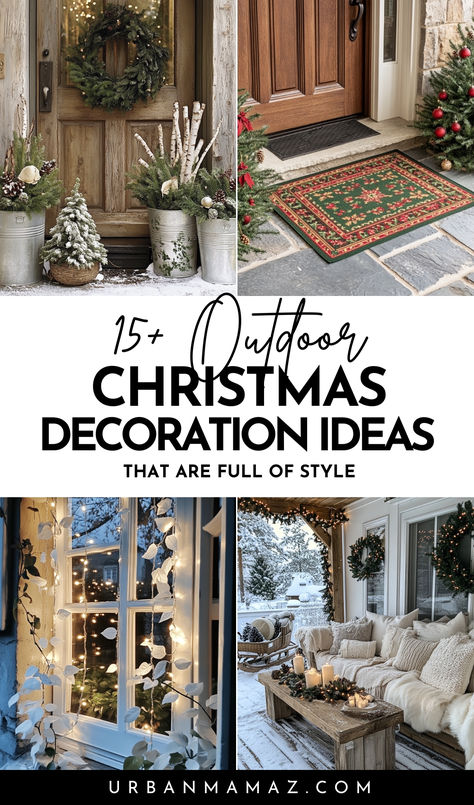 Outdoor Christmas Decoration Ideas Christmas Curb Appeal, Window Christmas Decor Ideas Outdoor, Elegant Outdoor Christmas Decorations, Christmas Outdoor Decor Ideas, Burgundy Christmas Decor, Exterior Christmas Decorations, Outdoor Christmas Garland, Christmas Outdoor Decor, Burgundy Christmas