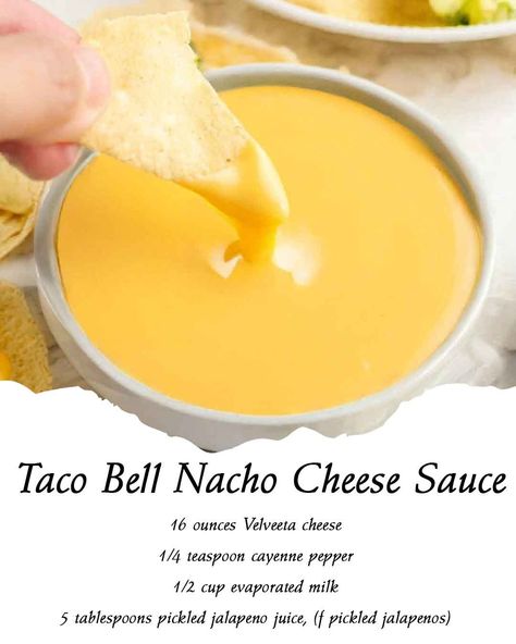 Taco Bell Nacho Cheese Sauce – 99easyrecipes Cheddar Nacho Cheese Sauce, Nacho Cheese Sauce Velveeta, Nacho Cheese Recipes, Taco Bell Cheese Sauce, Taco Bell Meat Recipe, Easy Nacho Cheese Sauce, Taco Bell Nacho Cheese, Nacho Cheese Recipe, Easy Nacho Cheese