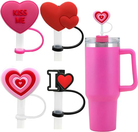 Straw Cover Cap for Stanley Yeti Cup Cute Stanley Straw Cover for Straw Stanley Decorations,Valentine's Day Gift (Pink & Red Heart) Cute Stanley, Straw Valentine, Heart Straws, Straw Decorations, Hot Pink Bag, Straw Covers, Yeti Cups, Straw Cover, Yeti Cup