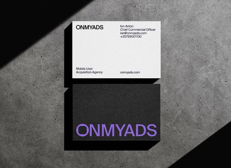 Onmyads — Brand Identity & Website :: Behance Visit Card Design, Mb Logo, Brand Collateral, Creative Business Cards, Ci Design, Visit Card, Visiting Card Design, Business Card Design Creative, Mood And Tone