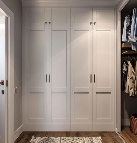 Custom Closet Doors and Drawers White Shaker Style Laminated White Closet Doors Made-to-order Cabinet Door Custom DIY Closet Upgrade - Etsy Closet Cupboard Designs, Modern Farmhouse Closet Doors, Closet Cabinets Ideas, Shaker Style Wardrobe Doors, Sliding Door For Closet, Reach In Closet Doors, Shaker Style Wardrobe, Wall Of Closets Built Ins, Adding A Closet To A Bedroom