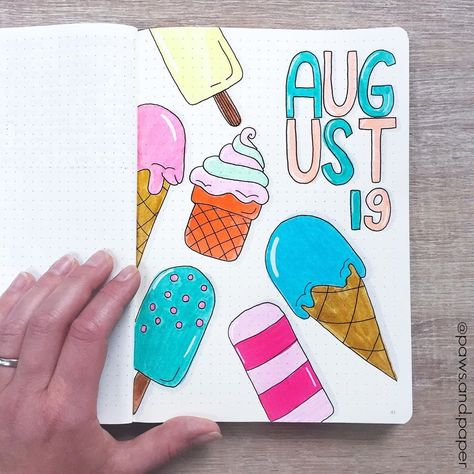 🍁Sabine🍁 on Instagram: “🍦AUGUST cover page 🍡 Y’all have a great August, ok? . ‼️I have just created a few Pinterest boards focusing on the Bullet Journal, trying…” Bullet Journal Month Cover, Handlettered Quotes, Desk Flatlay, Bujo Cover, Bullet Journal Month, My Boards, Journal Spreads, Easy Doodle Art, Cute Doodles Drawings