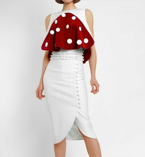 Mushroom Inspired Dress, Mushroom Inspired Outfits, Mushroom Inspired Fashion, Mushroom Dresses, Fandom Aesthetic, Mushroom Outfit, Mushroom Dress, Inspired Costumes, Mushroom Costume