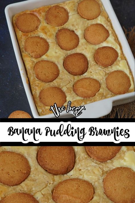 Bana Pudding Brownies, Moist Banana Brownies, Banana Pudding Bars Recipe, Banana Pudding Mix Recipes, Banana Pudding Brownie, Banana Pudding Brownies Easy, Banana Pudding Blondies, Banana Pudding Fudge, Banana Pudding Brownies Recipe