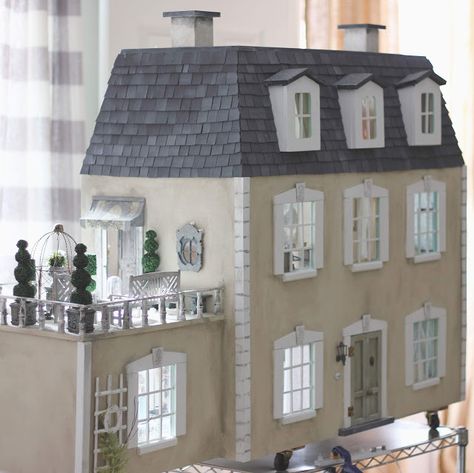 French Dollhouse French Country Dollhouse Interior, French Country Dollhouse, Country Dollhouse, Princess Doll House, Painted Dollhouse, French Doll House, Maileg Doll House, French Dollhouse, Dollhouse Cabinet