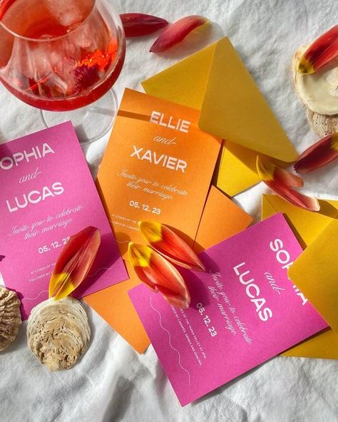 Aesthetic Invitations, Leo Energy, Event Stationery, Modern Branding Design, Jewelry Logo Design, Summer Luxury, Eclectic Wedding, Luxury Invitation, Tequila Sunrise