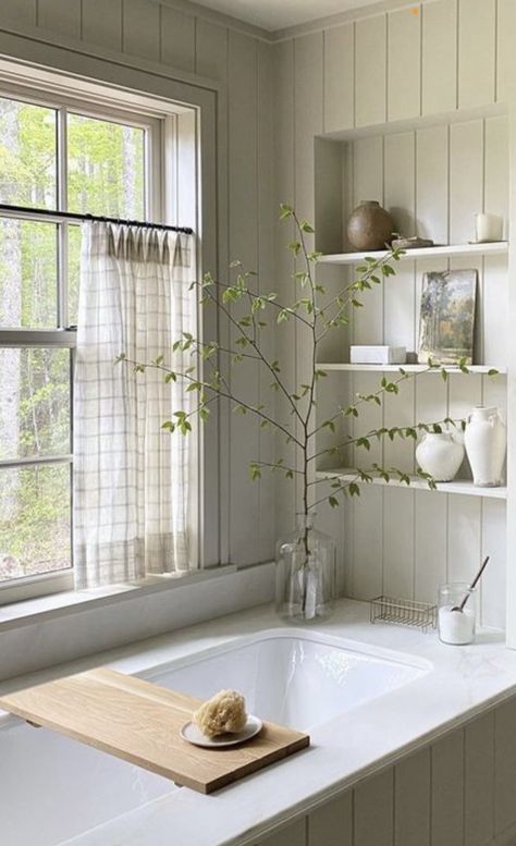 Bath Next To Window, Devol Bathrooms, Tub By Window, Bathroom Sink Under Window, Bathtub Nook, Bath Under Window, Small Bathroom With Bath, Cottage Bathrooms, European Bathroom