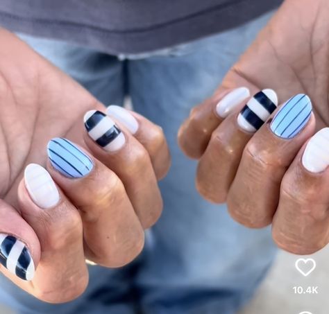 Stripe Nail Designs, Nails With Stripes, Strip Nails, Striped Nail Art, Stripe Nail Art, Stripes Nails, Pinstripe Nails, Striped Nail Designs, Rave Nails