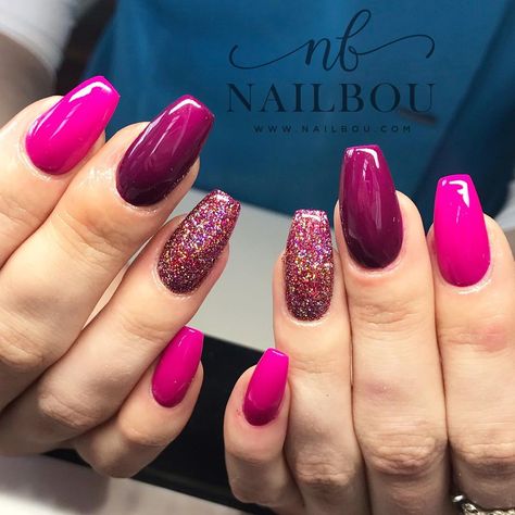 Plum private, Pepperberry & Rose holo glitter 🍷🌺🌷 . . . . Book an appointment online by downloading our app Nail Bou from your App Store!… App Store, Glitter, Nails, Beauty