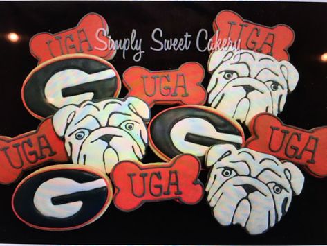 Bulldog Cookies, Dessert For Dinner, Dessert Ideas, Cookie Decorating, Sugar Cookies, Bulldog, Georgia, Mario Characters, Dessert