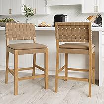 Woven Bar Stools, Nathan James, Brown Bar Stools, Kursi Bar, Modern Counter Stools, Bar Stools With Backs, Counter Height Chairs, Mid Century Modern Kitchen, Bar Height Stools