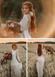 Wedding Dress For Redhead Brides, Bride Boho Hair, Wedding Dress Red Hair, Boho Red Hair, Bride Hairstyles Boho, Red Hair Wedding, Red Hair Bride, Boho Bride Hair, Red Hair Brides