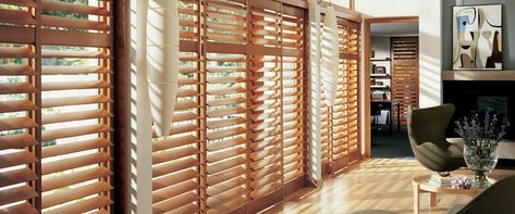 Heritance Hardwood Shutters | Wood Shutters | Hunter Douglas Hunter Douglas Shutters, Indoor Shutters, Sliding Shutters, Interior Window Shutters, Custom Shutters, Door Coverings, Interior Shutters, Blinds Design, House Blinds