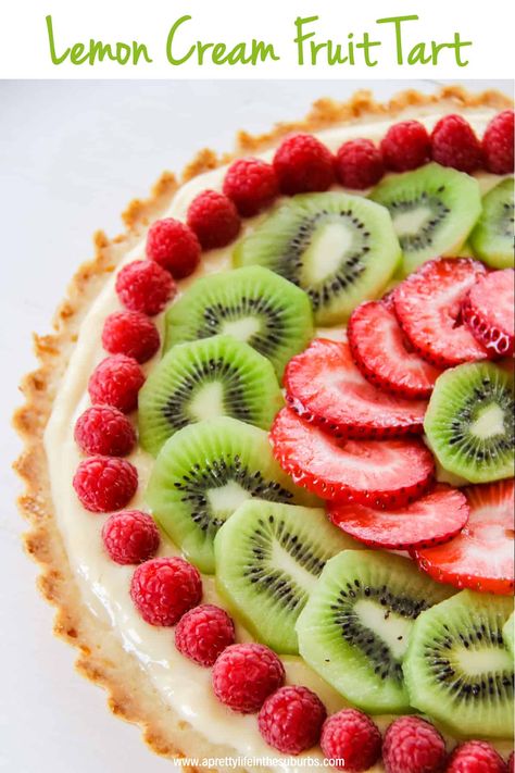 Fruit Tart Recipe Easy, Cookie Crust Recipe, Fancy Deserts, Shortbread Cookie Crust, Baking Lessons, Fresh Fruit Tart, Savory Tarts, Fresh Fruit Cake, Simple Desserts