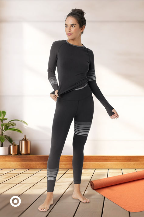 Get ready to move in style. Elevate your athleisure game with these comfy & stretchy workout outfits perfect for runs, yoga or pilates. Psst! It would make a cute outfit for a coffee run too. Modest Athleisure, Loungewear Capsule Wardrobe, Loungewear Capsule, Get Ready To Move, Getting Ready To Move, Dance Style, Capsule Wardrobe Outfits, Coffee Run, Long Sleeve Workout