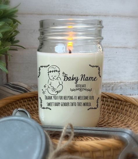 Baby Delivery Doctor Gift Candle Personalized OBGYN OB Gift Labor and Delivery #appreciationgift #personalizeddoctor #personalizedgift Obgyn Gift Ideas, Obgyn Gift, Baby Delivery, Birth Gift, Doctor Gifts, Baby Gender, Candle Gift, Candle Containers, Baby Names