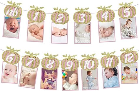 Amazon.com: Pumpkin 1st Birthday Photo Banner, Glitter Pumpkin Bnaner Newborn to 12 Month Photo Display for Pumpkin Baby Shower Fall First Birthday Party Decor : Toys & Games 12 Month Photo Display, Fall First Birthday Party, Fall First Birthday, First Birthday Party Decor, Fall 1st Birthdays, Pumpkin Birthday Parties, Pumpkin 1st Birthdays, Pumpkin First Birthday, 1st Birthday Photo